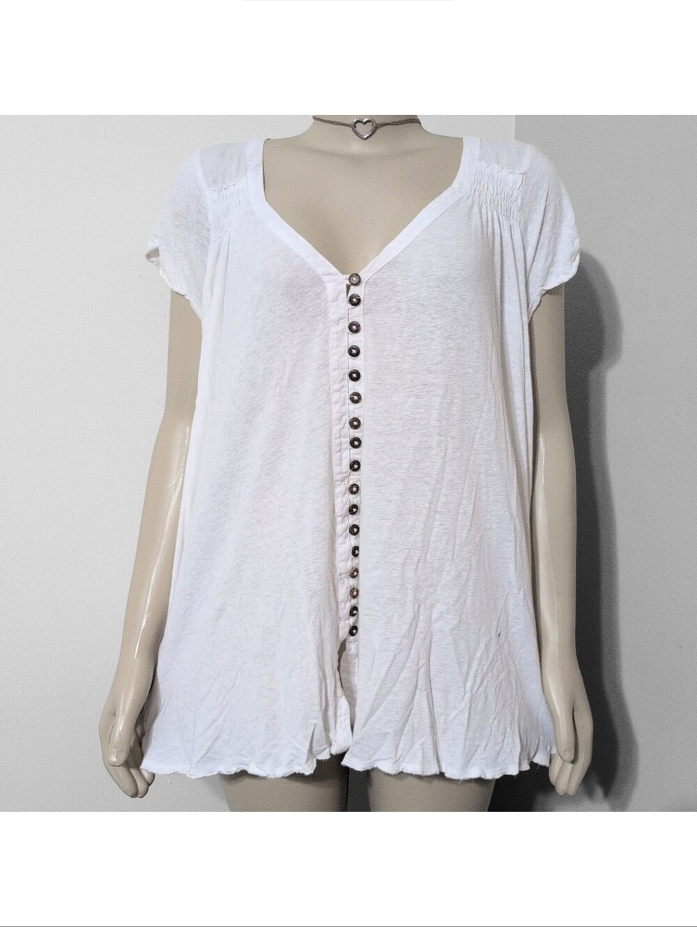 Free People White button up Highland Top